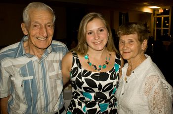 The bride with her grandparents
