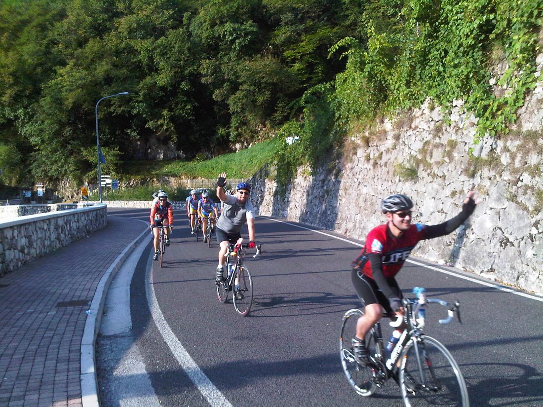 Pedaling up the Brenta River
