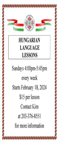 HUNGARIAN LANGUAGE LESSONS  * STARTING FEB 18th !