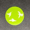 Green background Hummingbird Logo Sticker