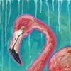Flamingo Original Artwork on Canvas 
