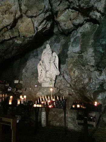 Inside the grotto at La St Baume
