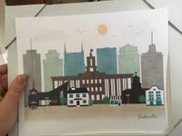 Nashville Skyline print and frame, 8x10
