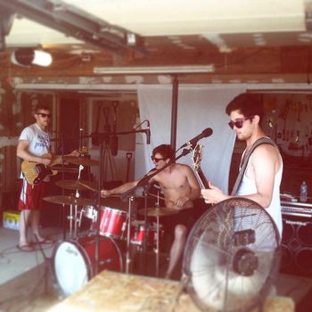 Playin' in the garage in 100+ degree weather...that fan was a God send...
