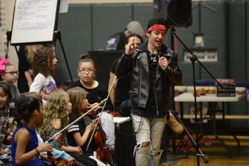 Shredder giving a speech at Wintergreen Interdistrict Magnet School (2018)
