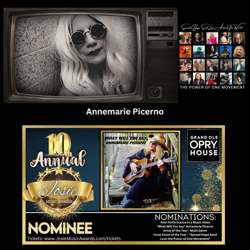 Annemarie Picerno nominated for Artist of the Year and Best performance in a Music Video  for 2024 Josie Music Awards