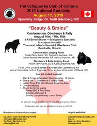 Schipperke Club of Canada National Speciality, Saturday, August 17th