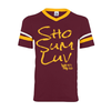 SHO SUM LUV Ringer Shirt (Maroon & Gold)