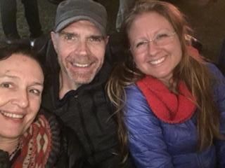 Kathryn ,Kevin Crawford and alison M on the couch in the Wine Bar NCF 2017
