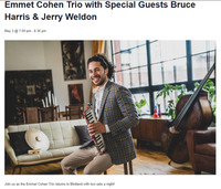 Emmet Cohen Trio with Special Guests Bruce Harris & Jerry Weldon