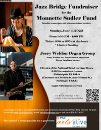 Jazz Bridge Fundraiser for the Monnette Sudler Fund with the  Jerry Weldon Organ Group