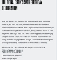 Lou Donaldson's 97th Birthday Celebration