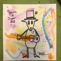 SOLD “Super Ball” Goat w/guitar Signed + download