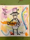 SOLD “Super Ball” Goat w/guitar Signed + download