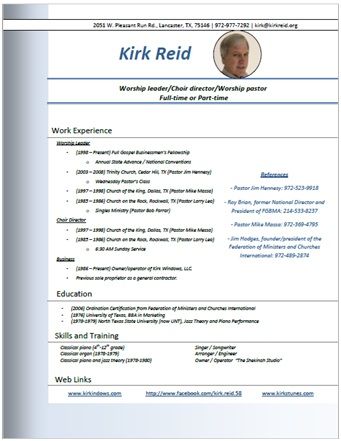 Click on the resume image above to download a PDF file