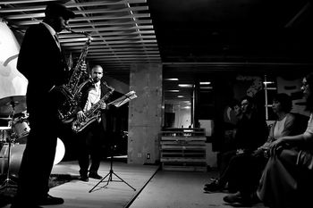 Secret Jazz club in Tokyo w/ Raymond McMorrin/Darryl Yokley quartet! Photo by Toru Takashita.
