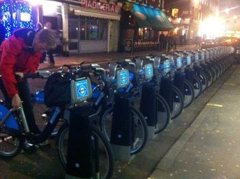 The Boris Bikes, cycle hire in London. Bloody brilliant!
