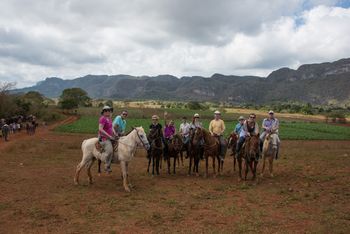 Horseback riding with travelers in western Cuba tobacco country
