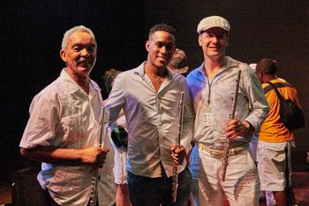 With major Cuban flute players Alberto Corrales and Ethiel Failde
