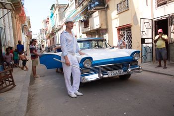 Havana street scene while on tour with Charanga Tropical
