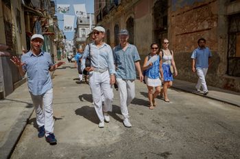 Walking streets of Havana while on tour with Charanga Tropical
