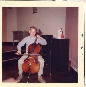 Chet was a virtuoso on the cello. Here he is practicing at age 12.