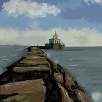 Lighthouse - Textured Paper 16x20"