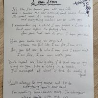 8x11 Handwritten Lyrics on Silver Thick Stock Paper