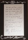 7x5" hand-written custom-made lyric sheet in a picture-frame mat