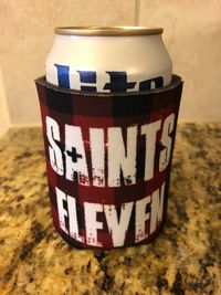 Saints Eleven Plaid Koozie!