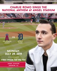 Charlie Romo Sings The National Anthem at Angel Stadium