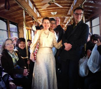 Riding Stella the Peekskill Trolly to the Performance
