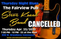 Cancelled - Steve Kozak Band at The Fairview Pub