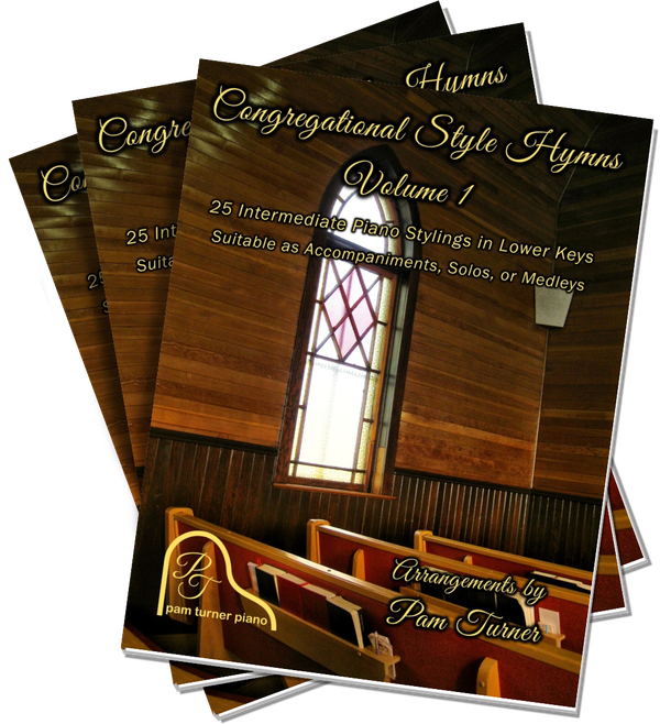 Congregational Hymns - 25 Intermediate Piano Stylings in Lower Keys - Hardcopy Book
