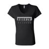 Ladies Black V-Neck - Grey Freeze Logo