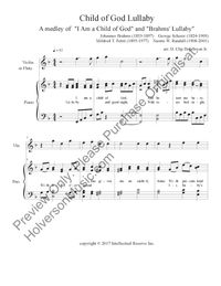 Child of God Lullaby (medley) with violin (or flute) descant - 1 License