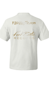 WHITE / GOLD METALLIC FUNKEROTIC RECORDS T-SHIRTS