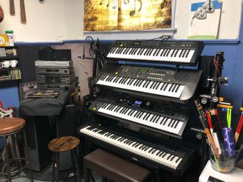 pianos, organs, synths
