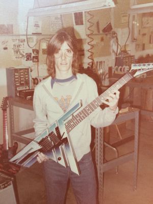 Bobby while working at Charvel 1984