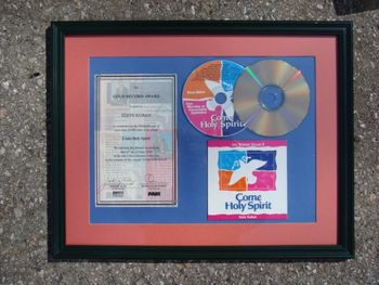 Steve Kuban - Gold  Record Award for Come Holy Spirit Album
