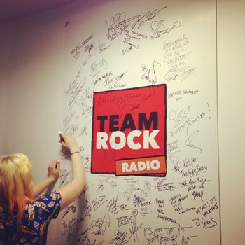 Signing the Team Rock Radio wall after hosting my own 'Takeover Show'.
