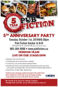 Pub Fiction's 5 Year Anniversary Bash!!!