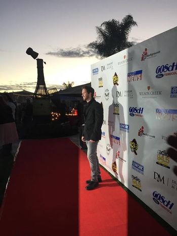 Trying to look cool on my first red carpet
