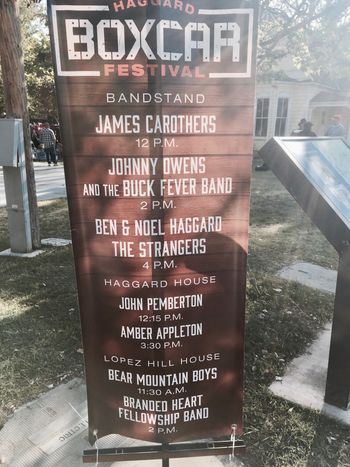 Haggard Boxcar Festival Sign
