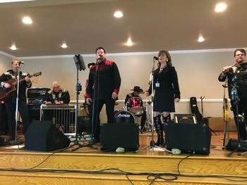 The group performing at the Bakersfield CMA Show
