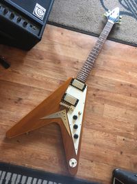 Original 1998 Epiphone '58 Korina Flying V reissue including Soft Gig Bag