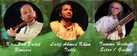 Huisconcert met Kees van Boxtel (bansuri), Lateef Ahmed Khan (tabla) en Tammo Heikens (sitar)