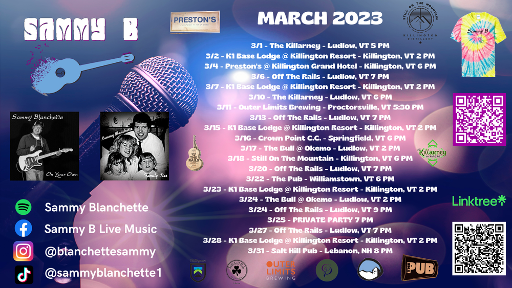 MARCH 2023 MUSIC SCHEDULE