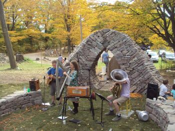 With David Beattie on guitar and Colin Couch on tuba at Hart House Farm, Caledon
