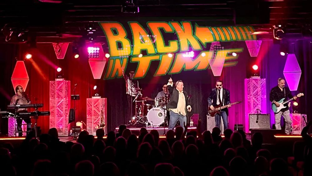 BACK IN TIME, The Premier Huey Lewis &The News Tribute Rocking the country with its dynamic Huey concert experience.  "BACK IN TIME" works to recreate the energy, excitement of a Huey Lewis &